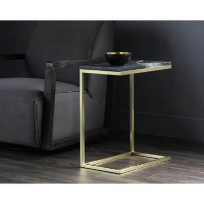 Amell End Table - Black 104805 104805 AMELL END TABLE ANTIQUE BRASS BLACK MARBLE 5