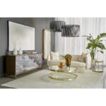 York Coffee Table - Brass 9 York Coffee Table - Brass 104809 104809 YORK COFFEE TABLE ANTIQUE BRASS LUCITE 10