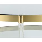 York Coffee Table - Brass 8 York Coffee Table - Brass 104809 104809 YORK COFFEE TABLE ANTIQUE BRASS LUCITE 6