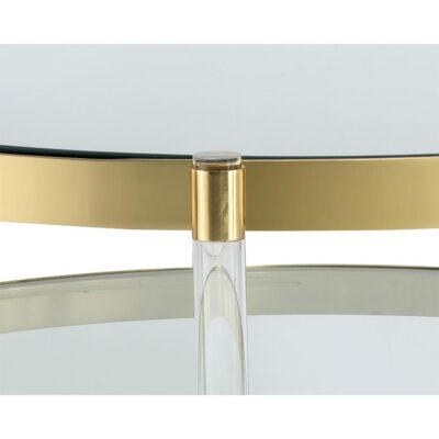 York Coffee Table - Brass 104809 104809 YORK COFFEE TABLE ANTIQUE BRASS LUCITE 6