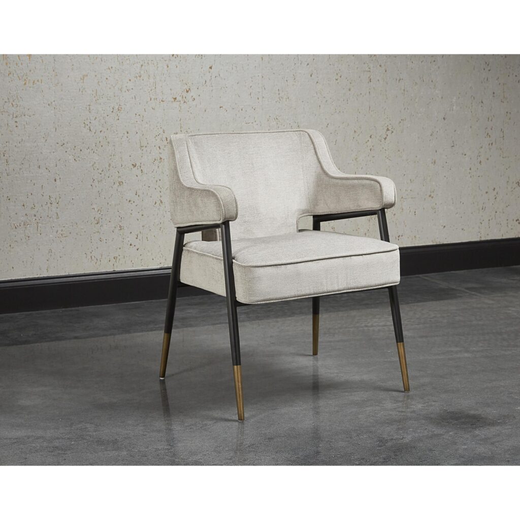 Derome Dining Armchair - Polo Club Stone - Image 5