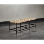 Omari Bench - Suede Light Tan Leather 8 Omari Bench - Suede Light Tan Leather 104916 104916 OMARI BENCH BLACK LIGHT TAN 5