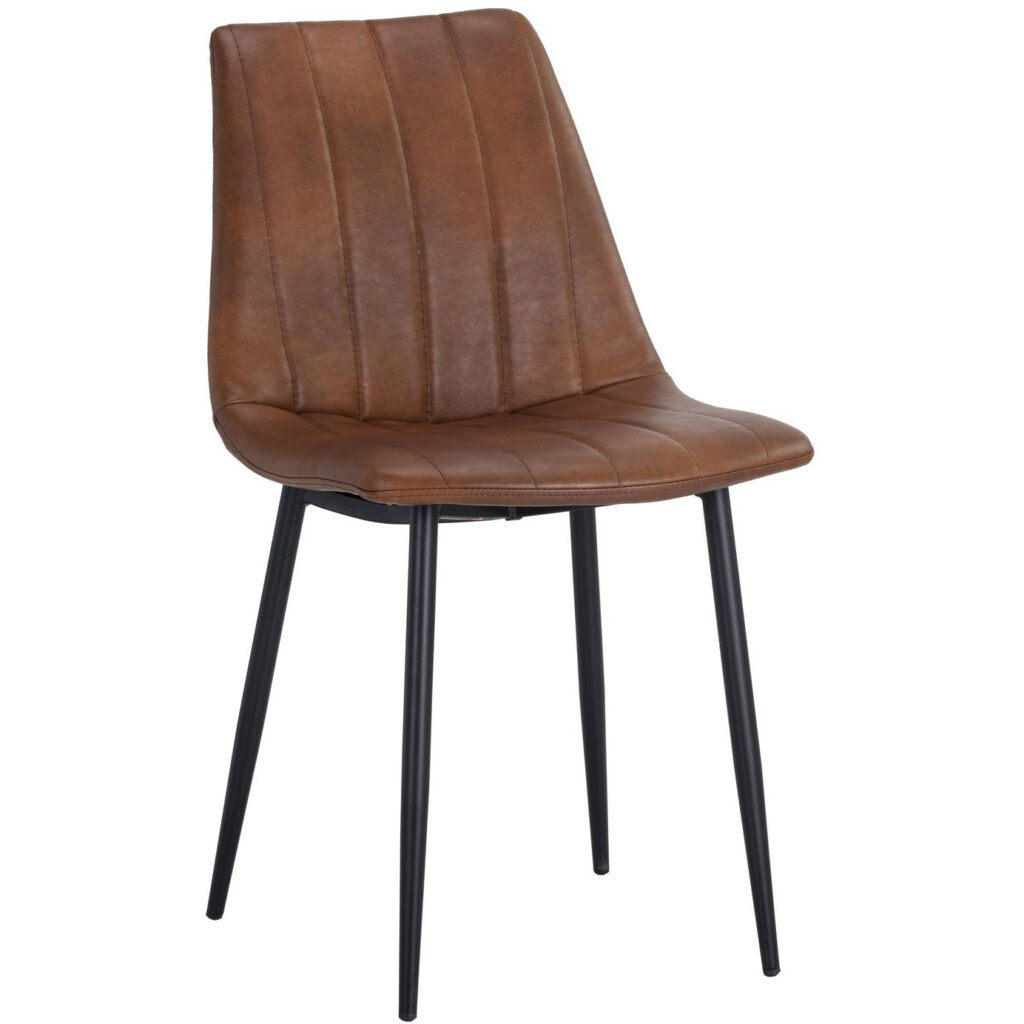 Drew Dining Chair - Black - Bravo Cognac