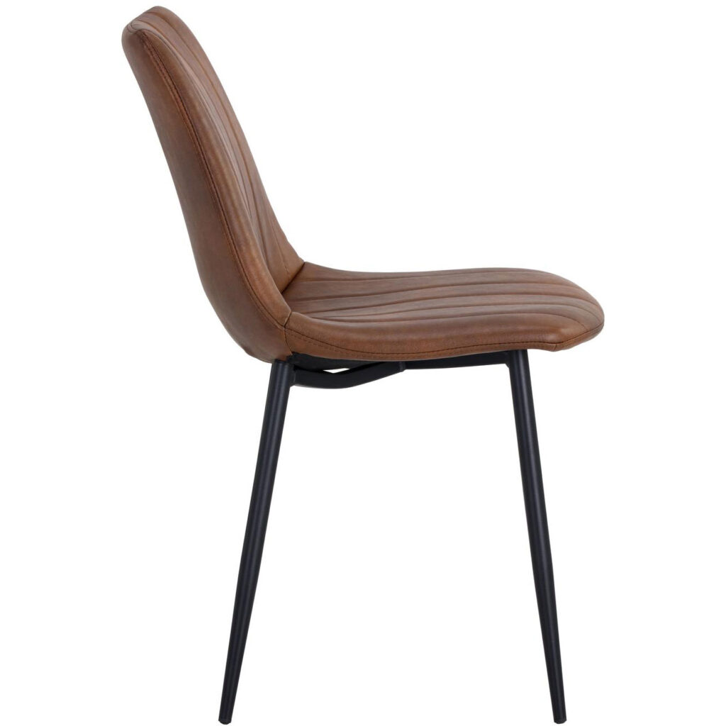 Drew Dining Chair - Black - Bravo Cognac - Image 2