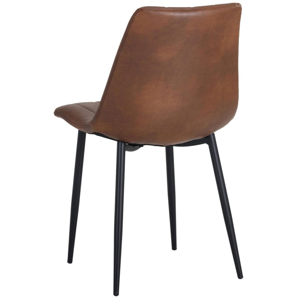 Drew Dining Chair - Black - Bravo Cognac - Image 3