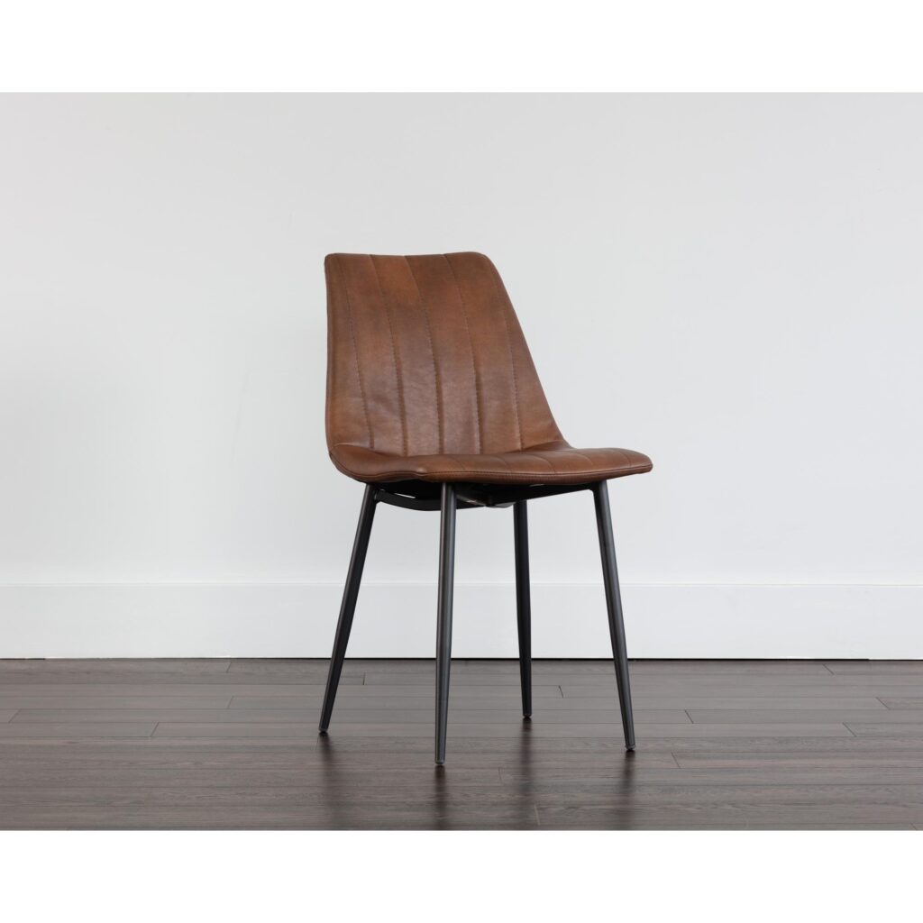 Drew Dining Chair - Black - Bravo Cognac - Image 4