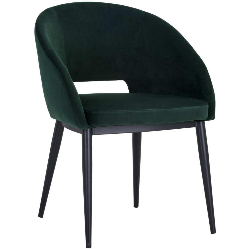 Thatcher Dining Armchair - Black - Deep Green Sky