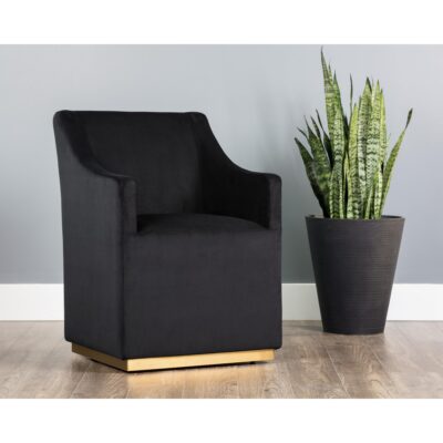 Zane Wheeled Lounge Chair - Abbington Black 104982 104982 ZANE WHEELED LOUNGE CHAIR ABBINGTON BLACK 5