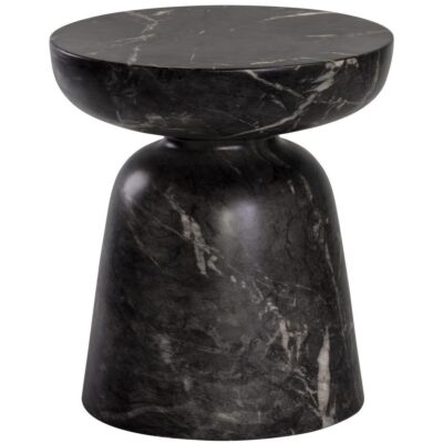 Lucida End Table - Marble Look - Black 105011 105011 LUCIDA END TABLE MARBLE LOOK BLACK 1