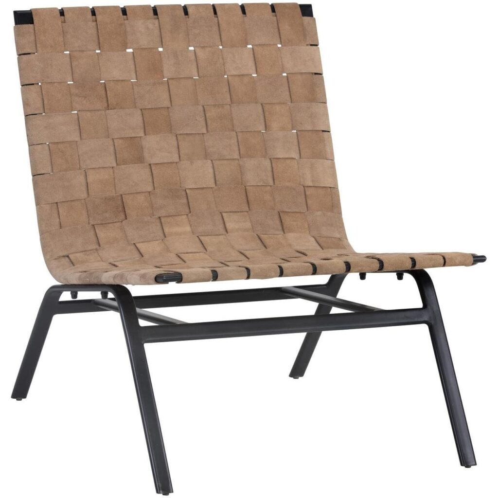 Omari Lounge Chair - Suede Light Tan Leather