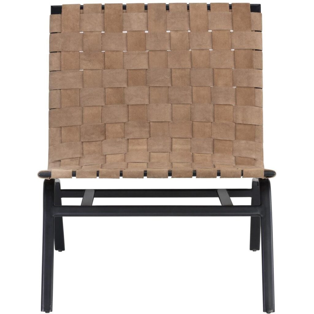 Omari Lounge Chair - Suede Light Tan Leather - Image 2