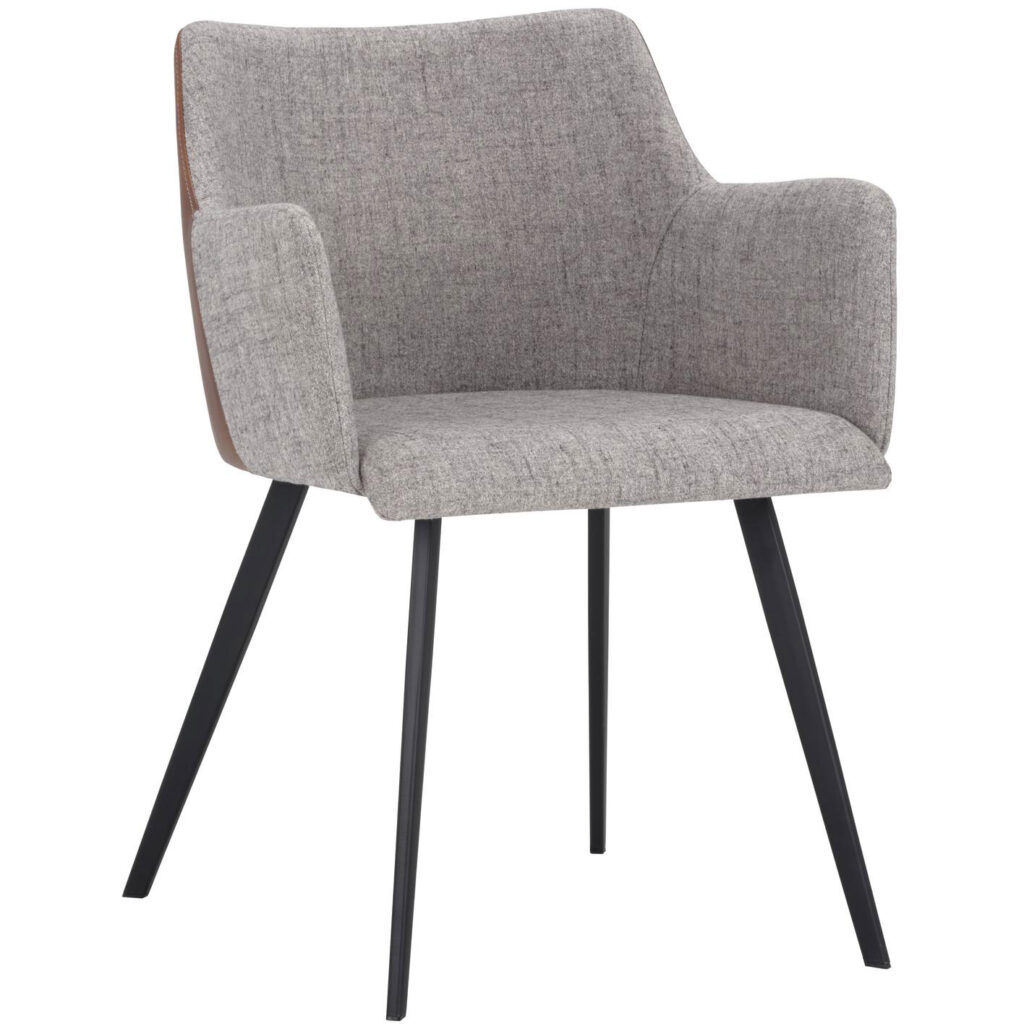 Griffin Dining Armchair - November Grey / Bravo Cognac