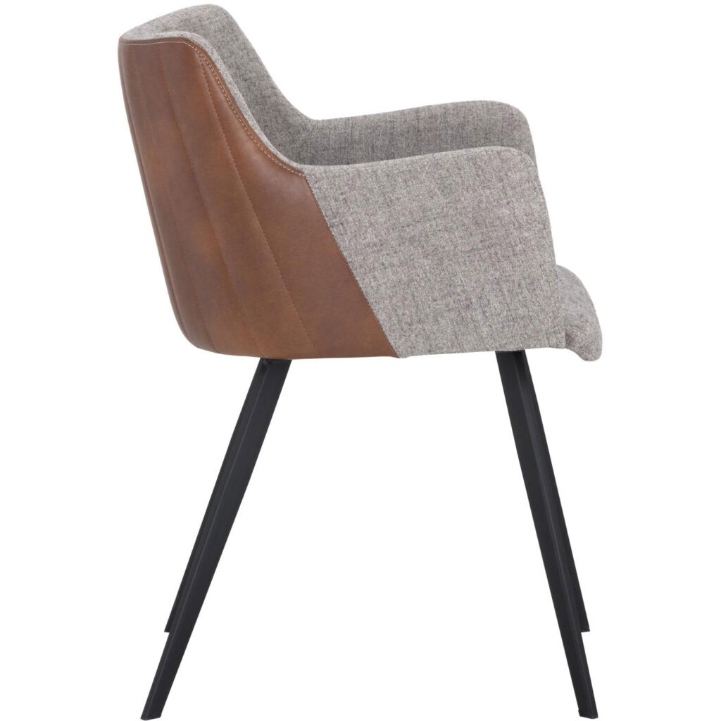 Griffin Dining Armchair - November Grey / Bravo Cognac - Image 3