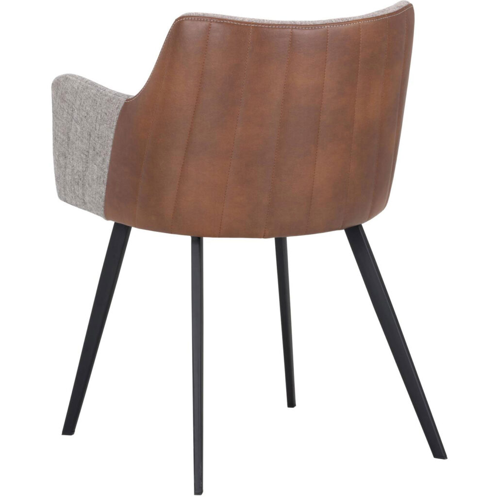 Griffin Dining Armchair - November Grey / Bravo Cognac - Image 4