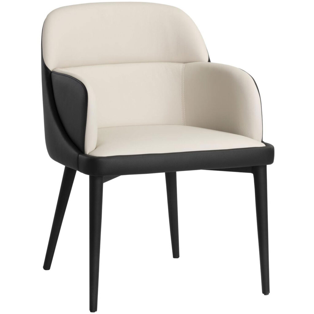 Hagan Dining Armchair - Dillon Cream / Dillon Black