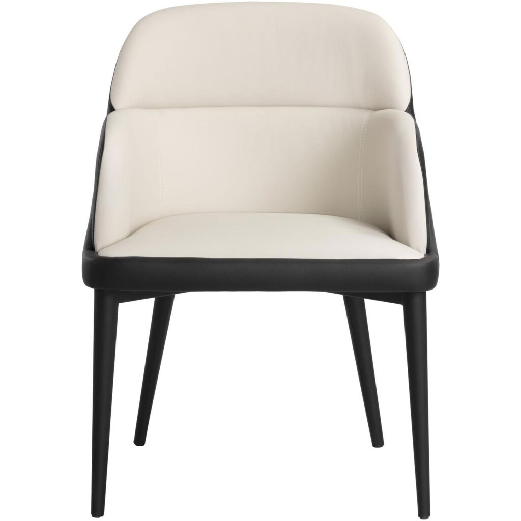 Hagan Dining Armchair - Dillon Cream / Dillon Black - Image 2