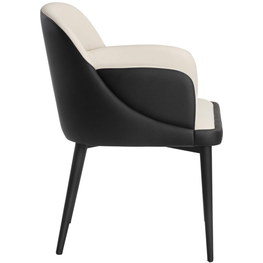 Hagan Dining Armchair - Dillon Cream / Dillon Black - Image 3