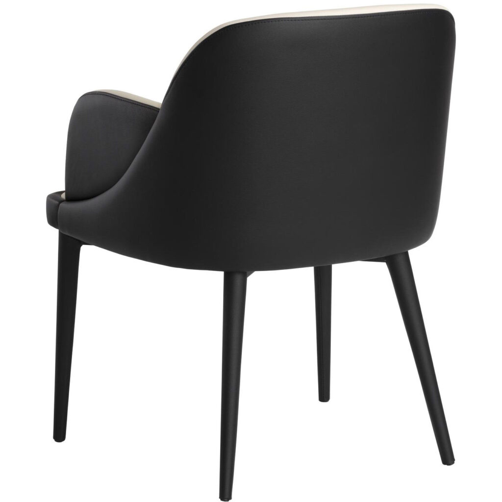 Hagan Dining Armchair - Dillon Cream / Dillon Black - Image 4