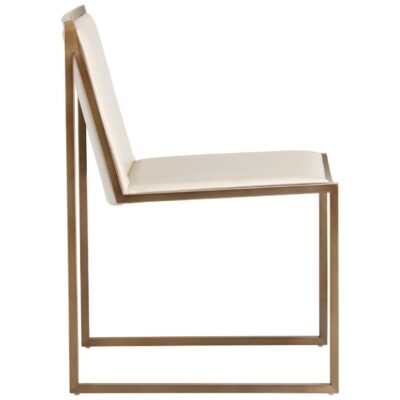 Blair Dining Chair - Castillo Cream 105170 105170 BLAIR DINING CHAIR ANTIQUE BRASS CASTILLO CREAM 2