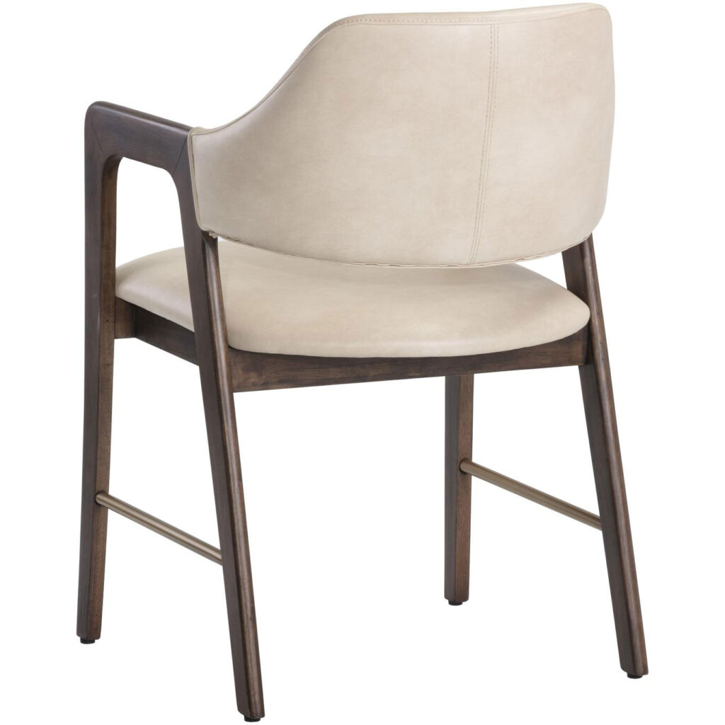 Milton Dining Armchair - Smoke Acacia - Bravo Cream - Image 4