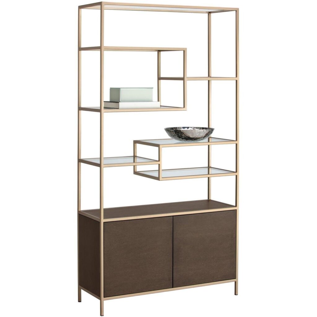 Stamos Bookcase - Gold - Raw Umber