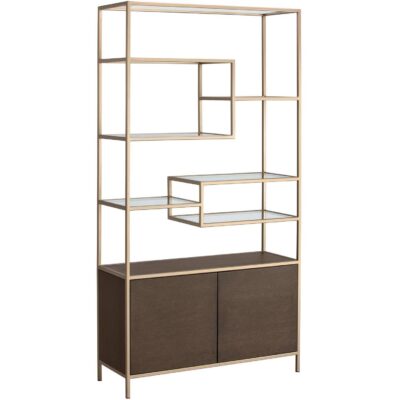 Stamos Bookcase - Gold - Raw Umber 105240 105240 STAMOS BOOKCASE GOLD RAW UMBER 1