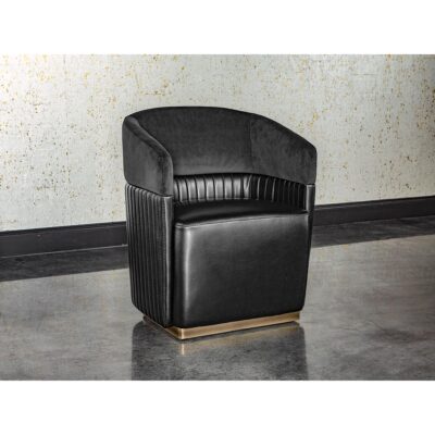 Genval Wheeled Lounge Chair - Abbington Black / Cantina Black 105246 105246 GENVAL WHEELED CHAIR ABBINGTON BLACK 5