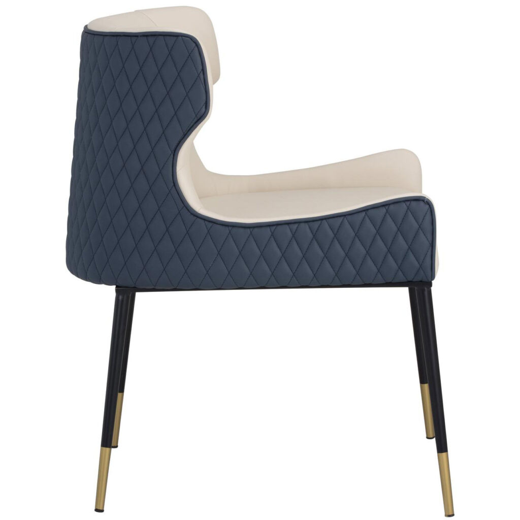 Gianni Dining Chair - Dillon Cream / Dillon Thunder - Image 3