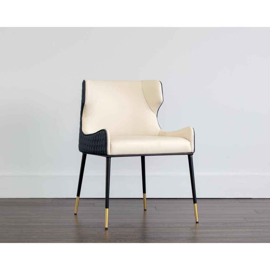 Gianni Dining Chair - Dillon Cream / Dillon Thunder - Image 5