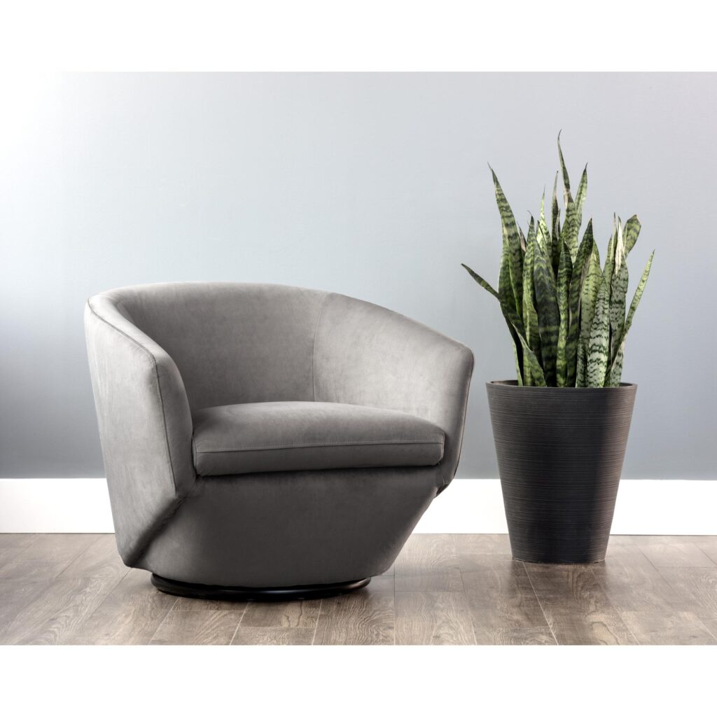 Treviso Swivel Lounge Chair - Antonio Charcoal - Image 5