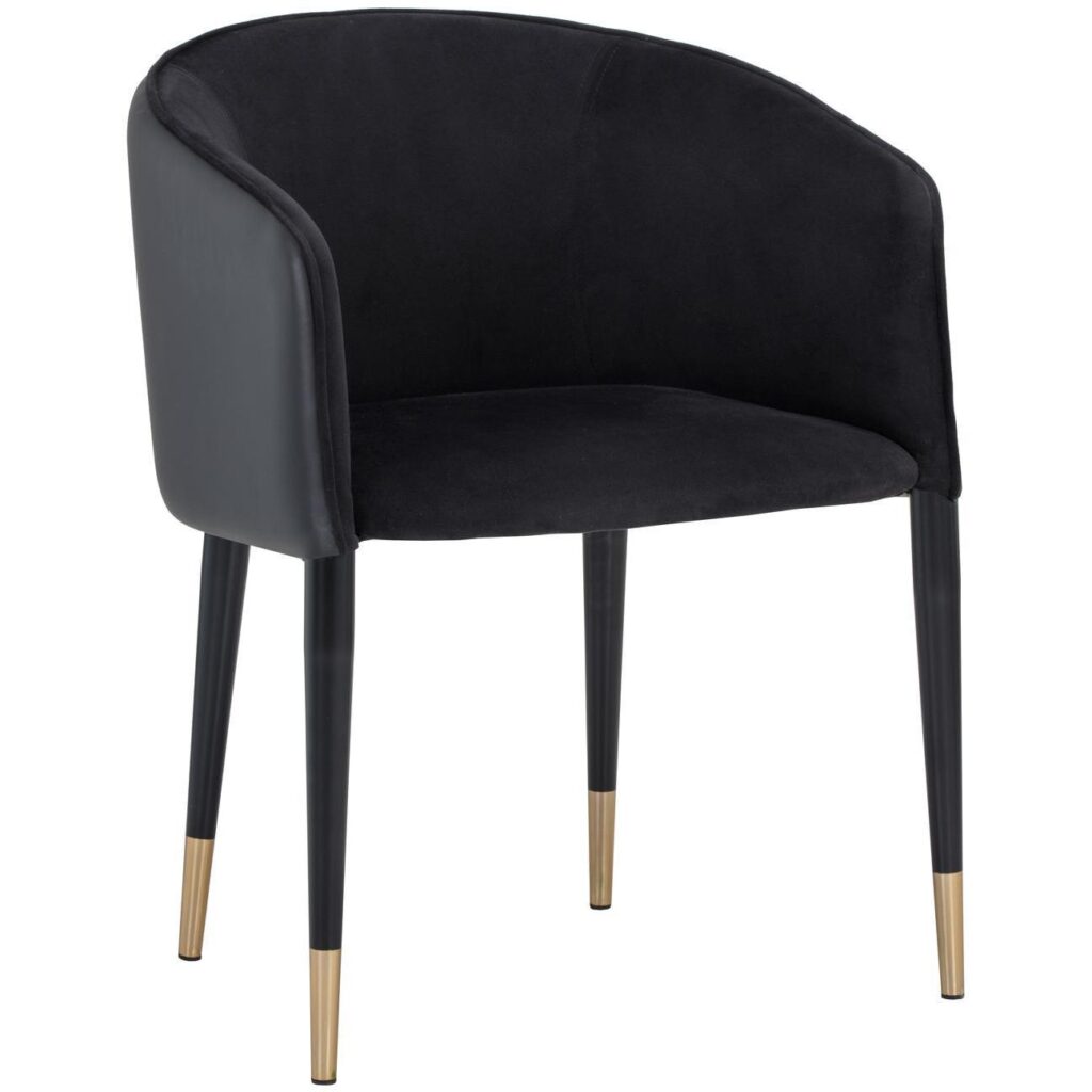 Asher Dining Armchair - Abbington Black / Napa Black