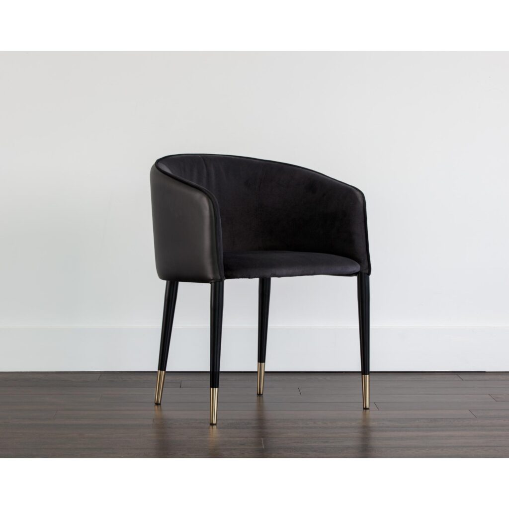 Asher Dining Armchair - Abbington Black / Napa Black - Image 4