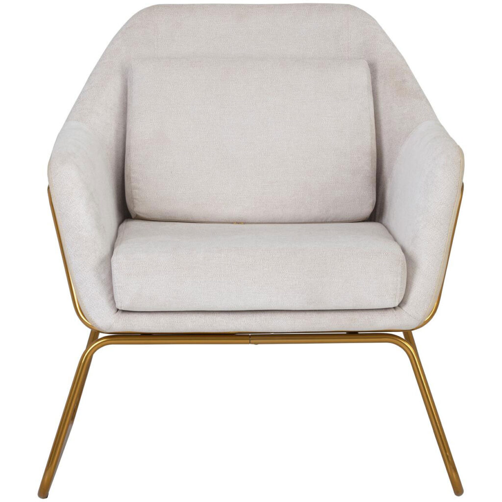 Watts Lounge Chair - Gold - Polo Club Muslin / Bravo Cream - Image 2