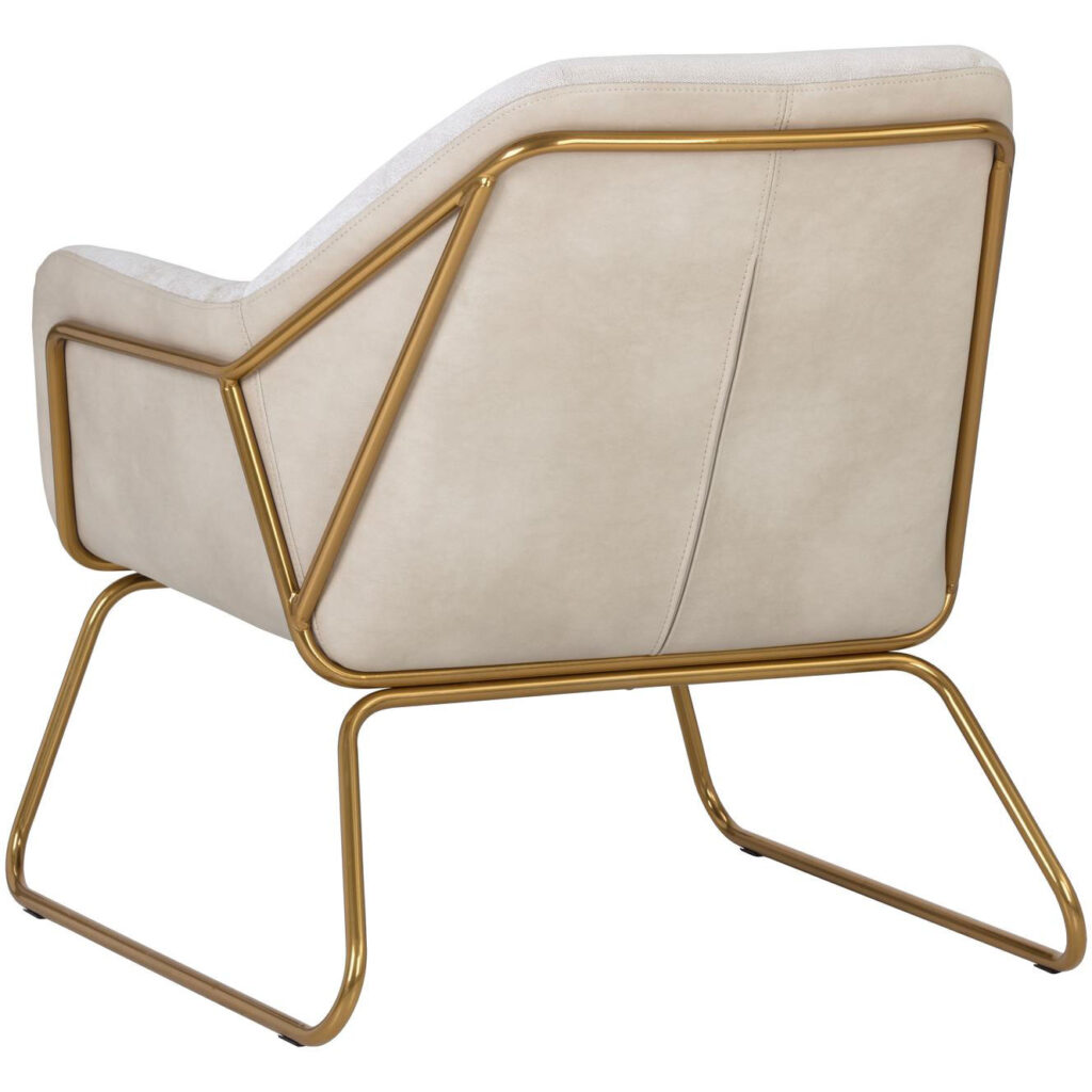 Watts Lounge Chair - Gold - Polo Club Muslin / Bravo Cream - Image 4