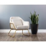 Watts Lounge Chair - Gold - Polo Club Muslin / Bravo Cream 12 Watts Lounge Chair - Gold - Polo Club Muslin / Bravo Cream 105326 105326 WATTS ARMCHAIR POLO CLUB MUSLIN BRAVO CREAM 5