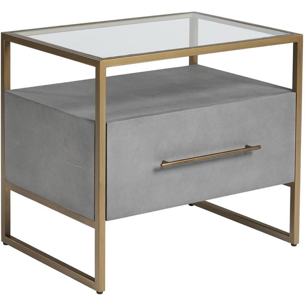 Venice Nightstand - Grey Shagreen - Image 2