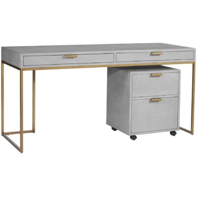 Jiro Desk - Grey Shagreen 105443 105443 JIRO DESK 105444 FILE CABINET 1