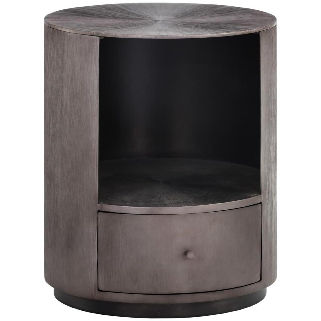 Siena Nightstand - Round - Gunmetal - Image 2