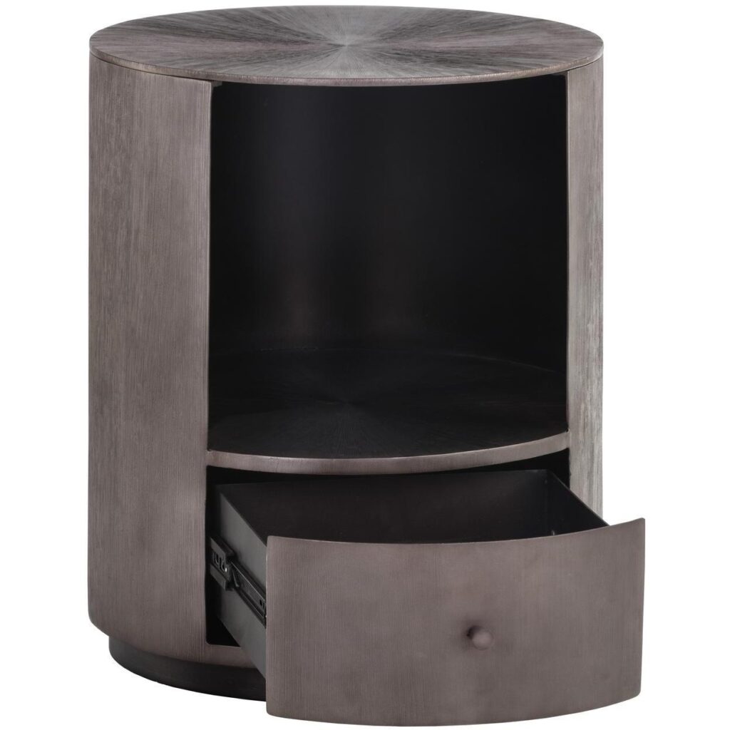 Siena Nightstand - Round - Gunmetal - Image 3