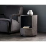 Siena Nightstand - Round - Gunmetal 12 Siena Nightstand - Round - Gunmetal 105498 105498 SIENA NIGHTSTAND 5ALT