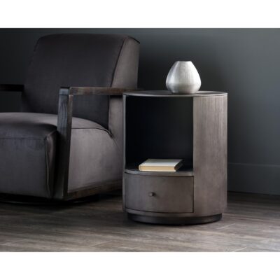 Siena Nightstand - Round - Gunmetal 105498 105498 SIENA NIGHTSTAND 5ALT