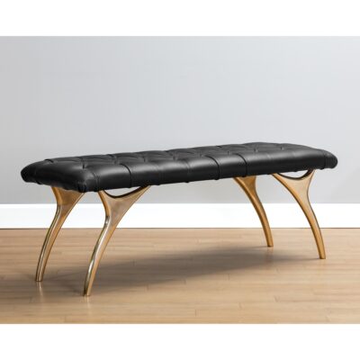 Taylen Bench - Black Leather 105604 105604 TAYLEN BENCH BLACK 5