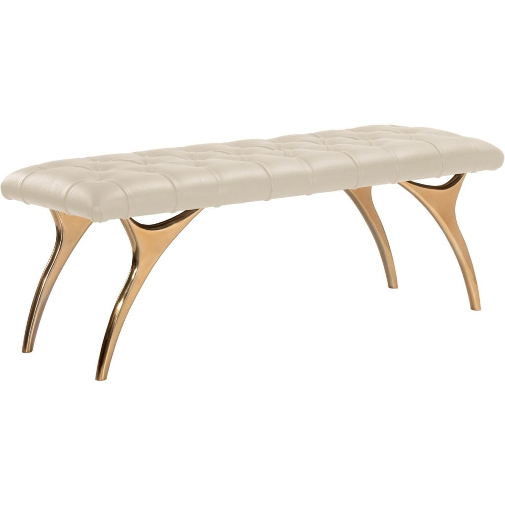 Taylen Bench - Cream Leather