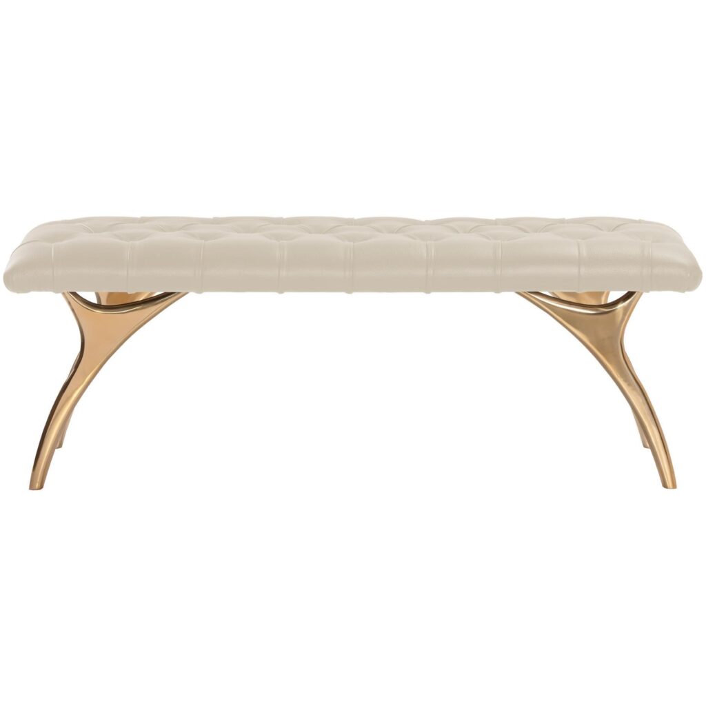 Taylen Bench - Cream Leather - Image 2