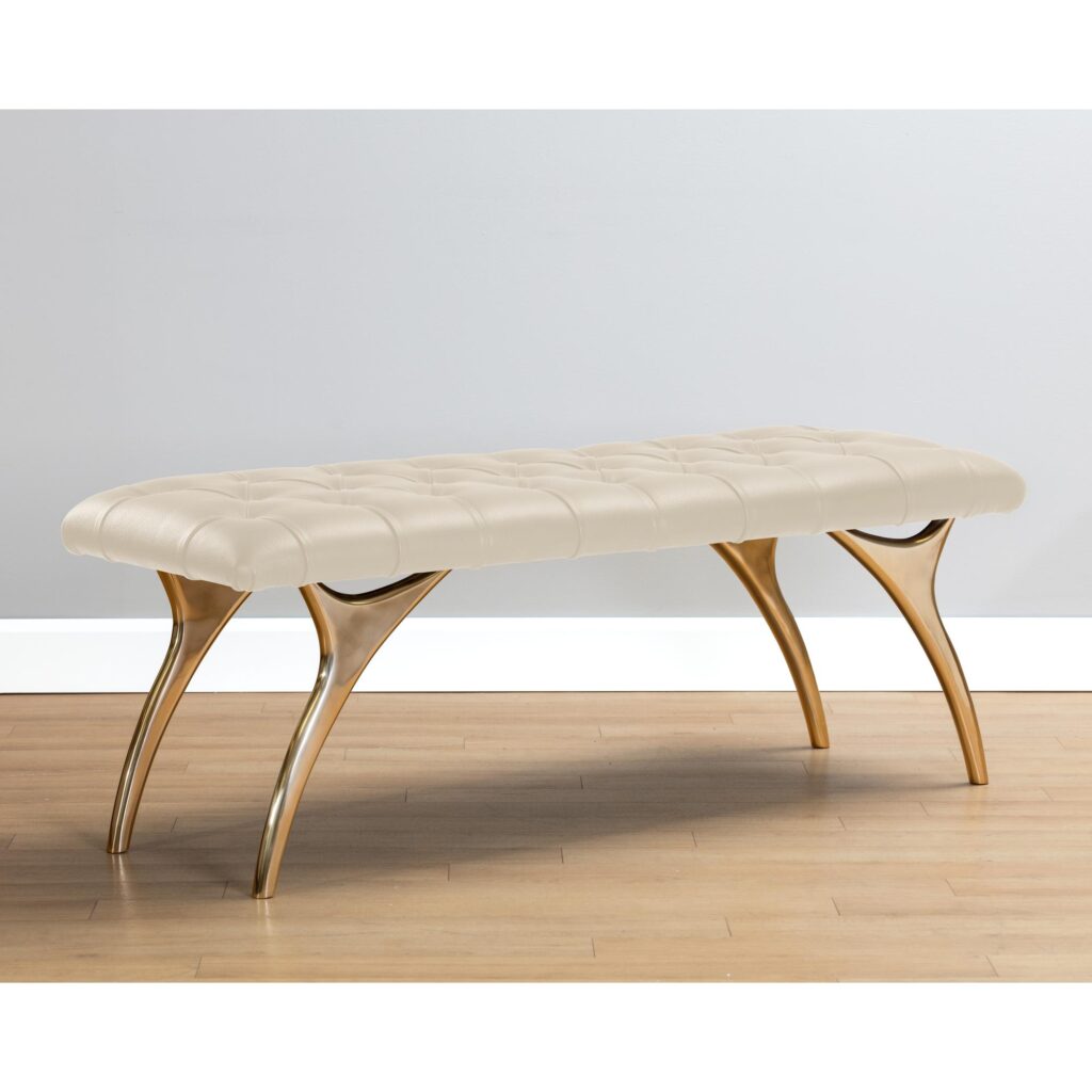 Taylen Bench - Cream Leather - Image 3