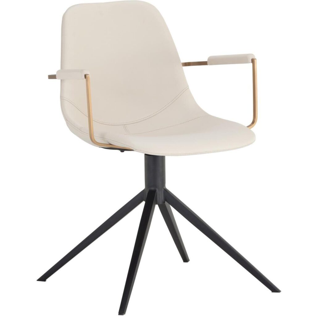 Cassius Swivel Dining Armchair - Dillon Cream