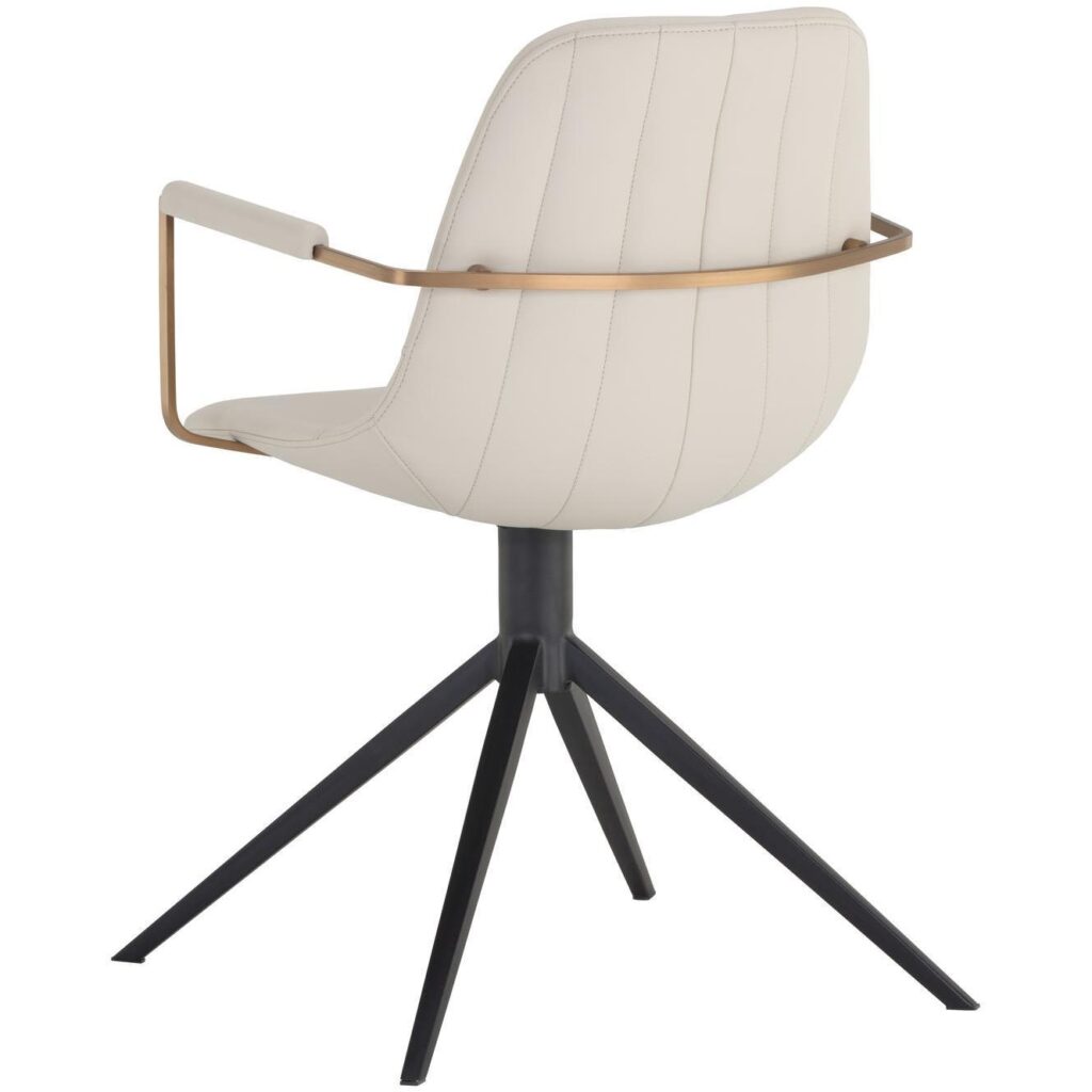 Cassius Swivel Dining Armchair - Dillon Cream - Image 3