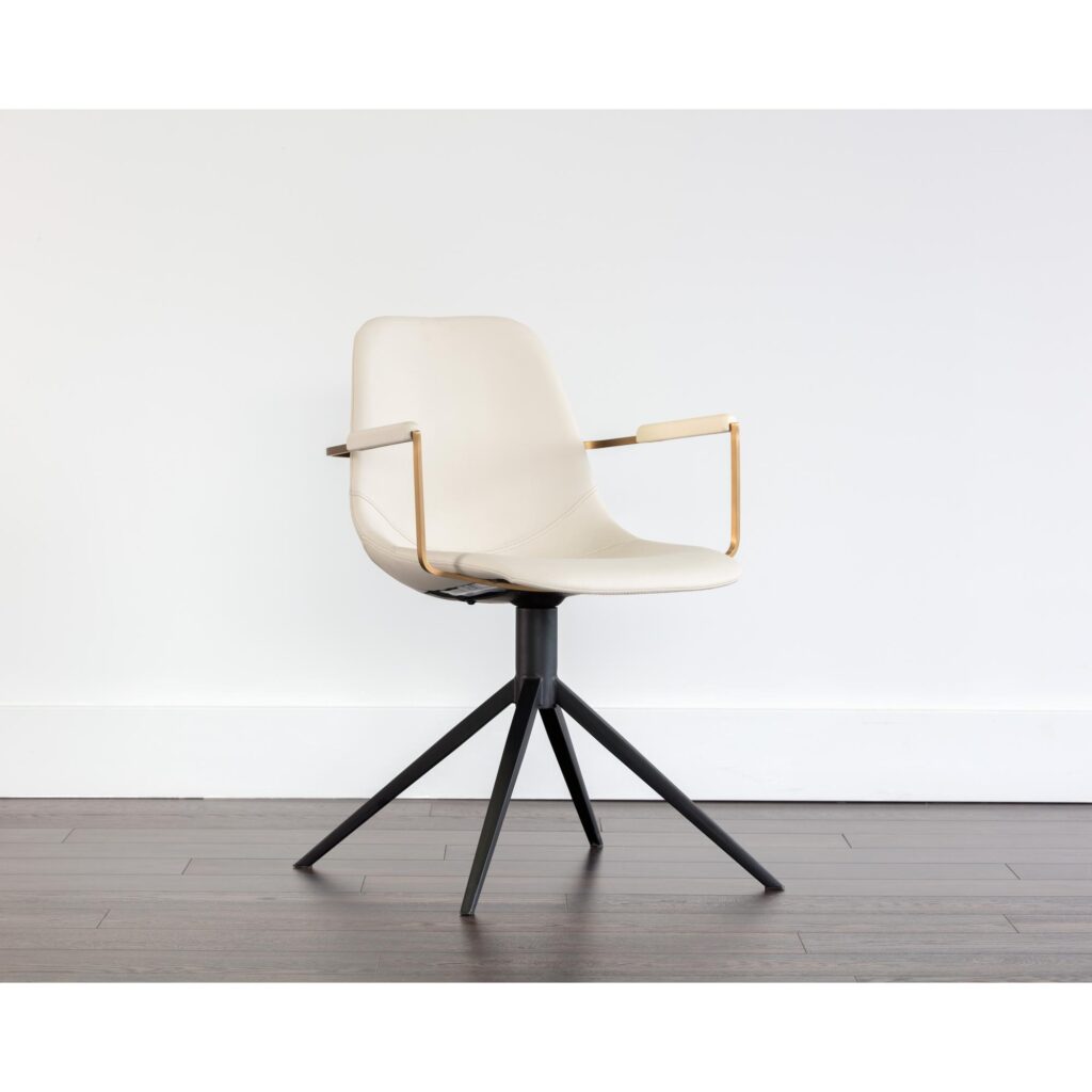 Cassius Swivel Dining Armchair - Dillon Cream - Image 4