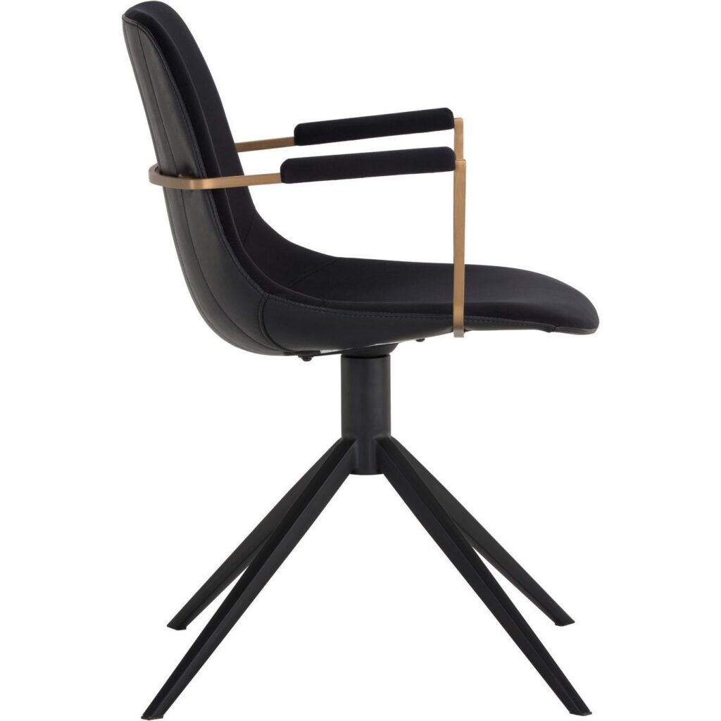 Cassius Swivel Dining Armchair - Abbington Black / Bravo Black - Image 2