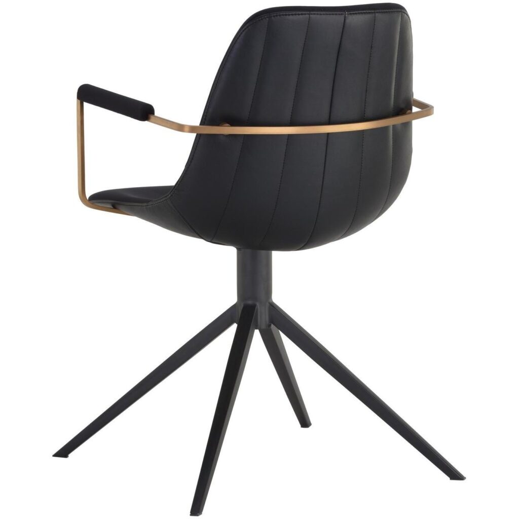 Cassius Swivel Dining Armchair - Abbington Black / Bravo Black - Image 3